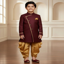 Boys Jute Indo-Western Kurta Dhoti Set